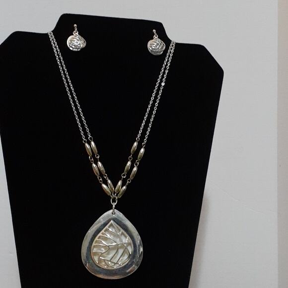 Christopher & Banks Jewelry - Christopher & Banks Jewelry Silvertone Necklace and Earrings.